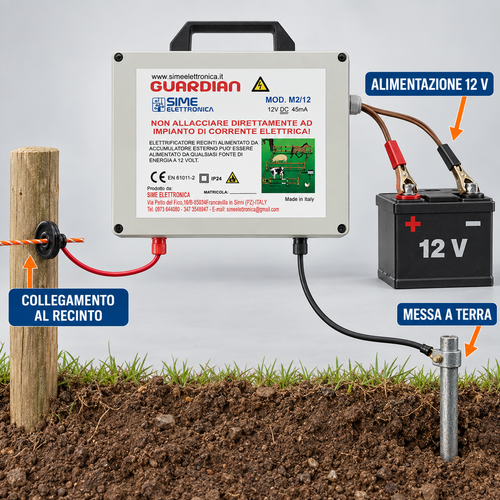 Elettrificatore Guardian M2/12 Extra Forte 12V per Recinti Elettrici