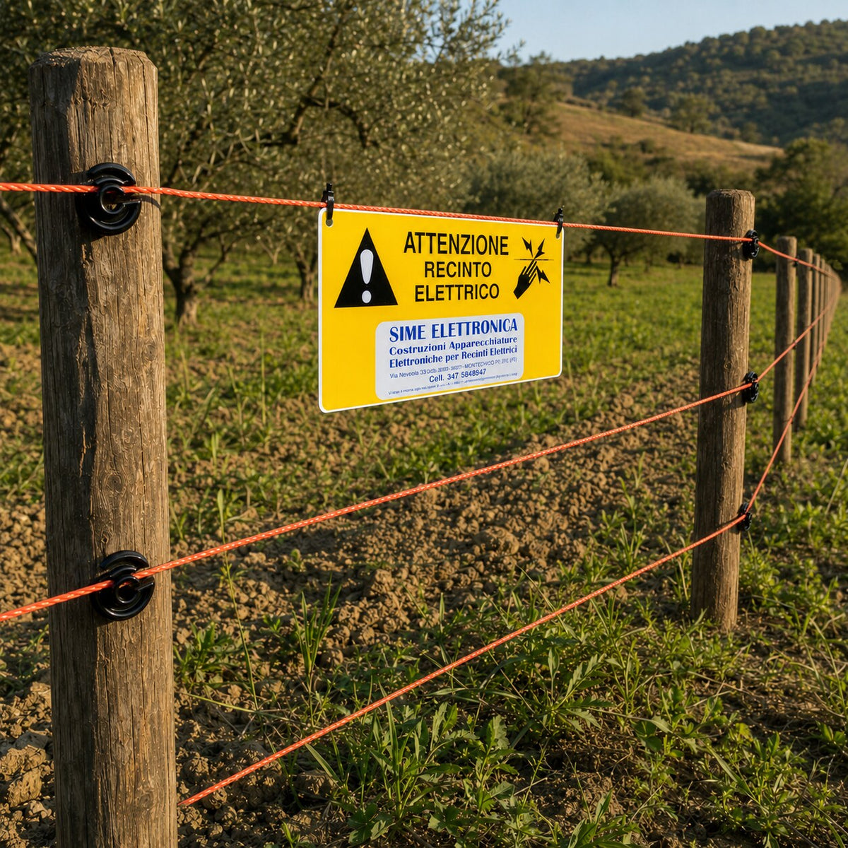 Cartello di avvertimento per recinto elettrico Sime Elettronica