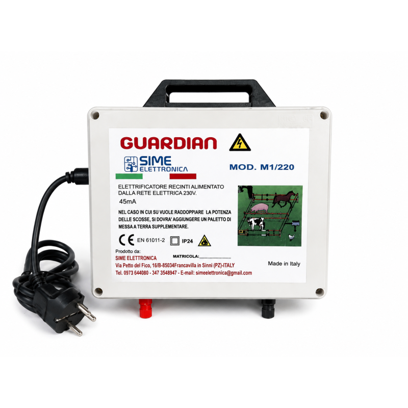 Elettrificatore Guardian M1/220 su sfondo bianco