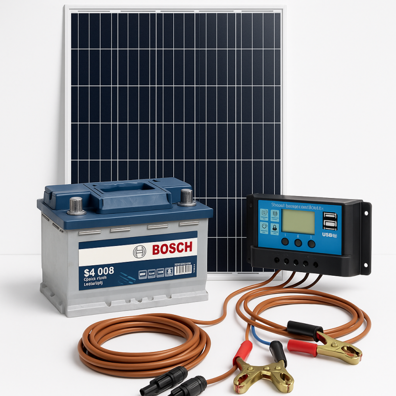 Kit pannello solare 100 W con regolatore di carica